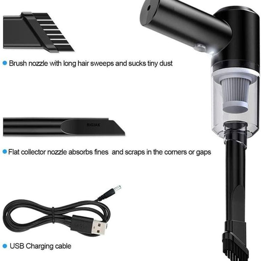3-in-1 Vacuum Cleaner for Car & Home – Compact, Cordless, Wet & Dry, Blower Function, Mini & Portable for Sofa, Dust, and Deep Cleaning